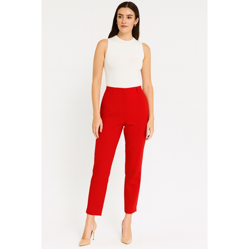 Selected Femme‎ Red High Waist Ankle Dress Pants Career Business Trousers